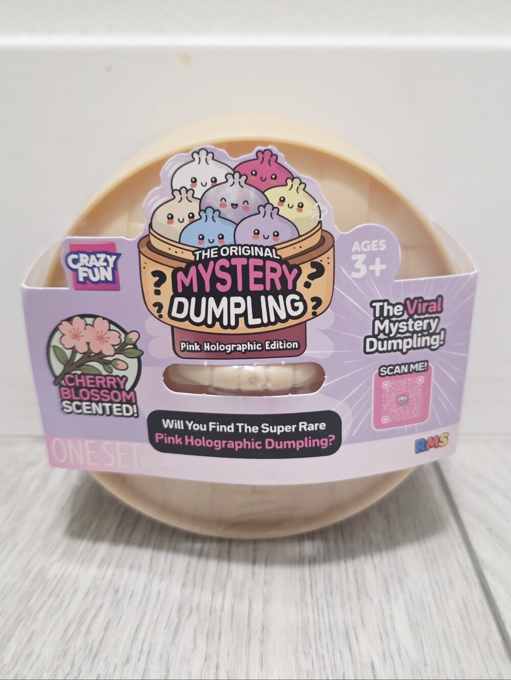 Crazy Fun Squishy Bun Pink Holographic Edition Original Mystery Dumpling Set